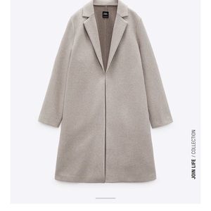 Zara Lapel Wool Blend Coat